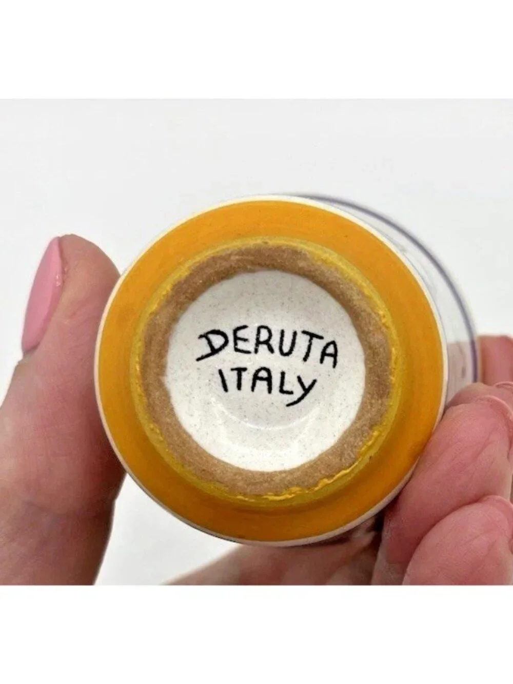Pallini Limoncello Shot Glass Deruta Italy Lemon Pottery Barware